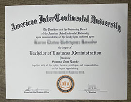 Buy American Intercontinental University Fake Diploma.
