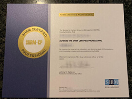 Buy SHRM Certified Professional Fake Certificate.
