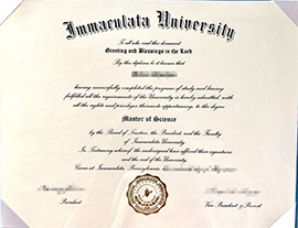 Order Immaculata University fake certificate online.
