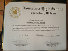 Buy Louisiana High School Equivalency fake diploma.