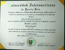 Inter American University of Puerto Rico diploma.