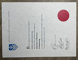 University of Technology Sydney Old Version Certificate.