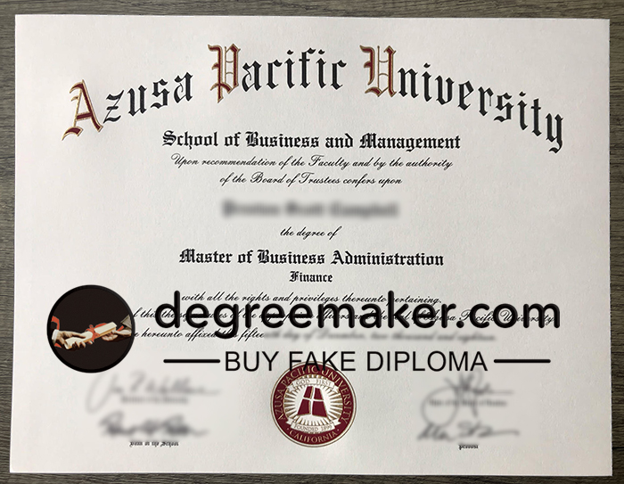 Azusa Pacific University diploma, buy APU certificate, buy fake diploma