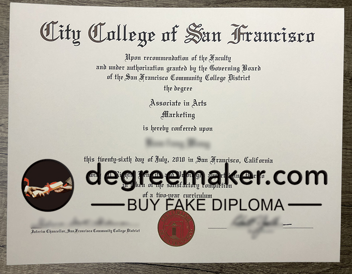 Buy City College of San Francisco diploma, buy CCSF diploma