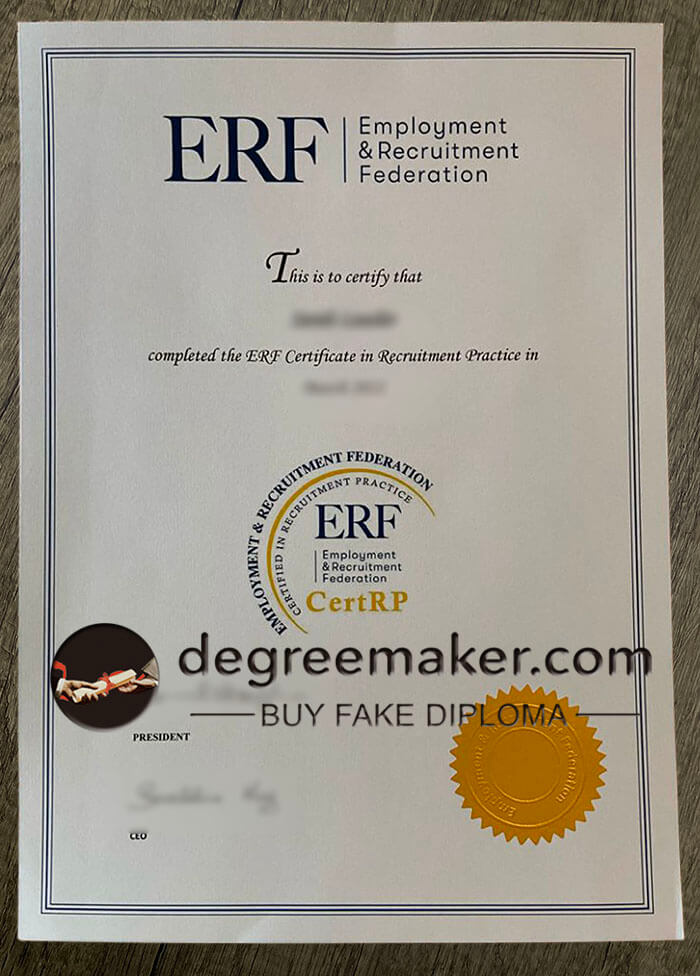 ERF certificate, where to buy ERF certificate? buy ERF fake certificate.