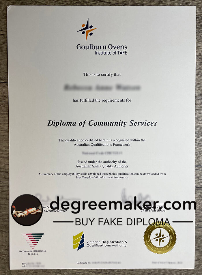 buy Goulburn Overns Institute of TAFE diploma, buy fake diploma, buy fake degree.
