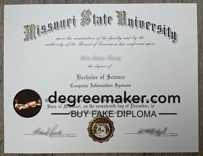 Order Missouri State University fake degree. Buy MSU fake certificate.