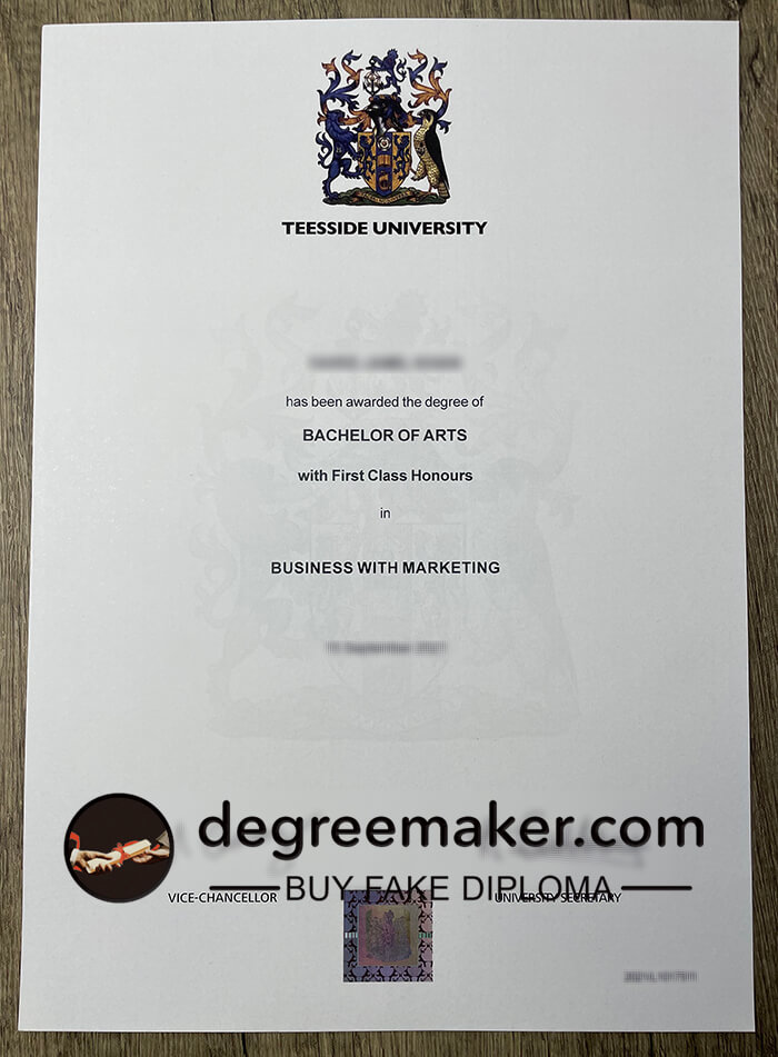 buy fake diploma, buy fake degree, buy Teesside University fake certificate