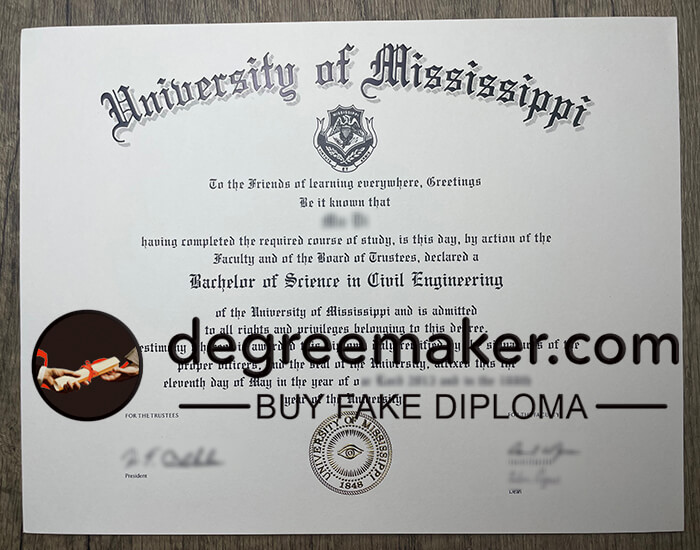 Buy University of Mississippi fake diploma, buy fake degree online.