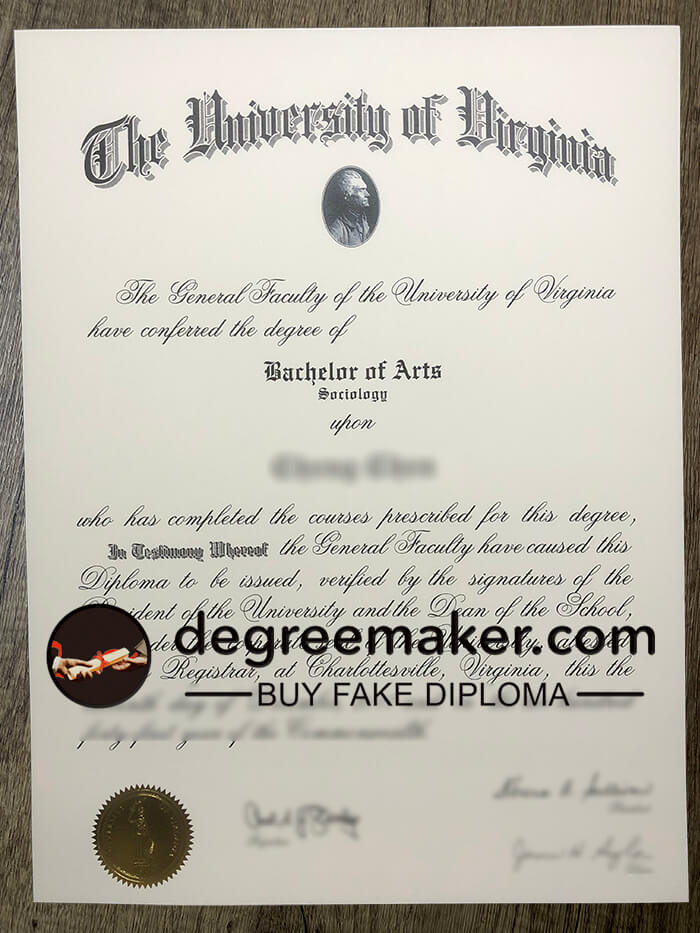 buy University of Virginia certificate, buy bachelor of Arts diploma.