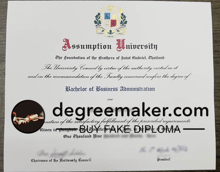 Assumption University diploma, buy Assumption University fake degree.