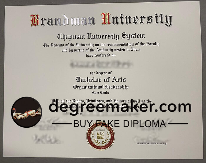 Brandman University diploma, buy Brandman University fake degree.