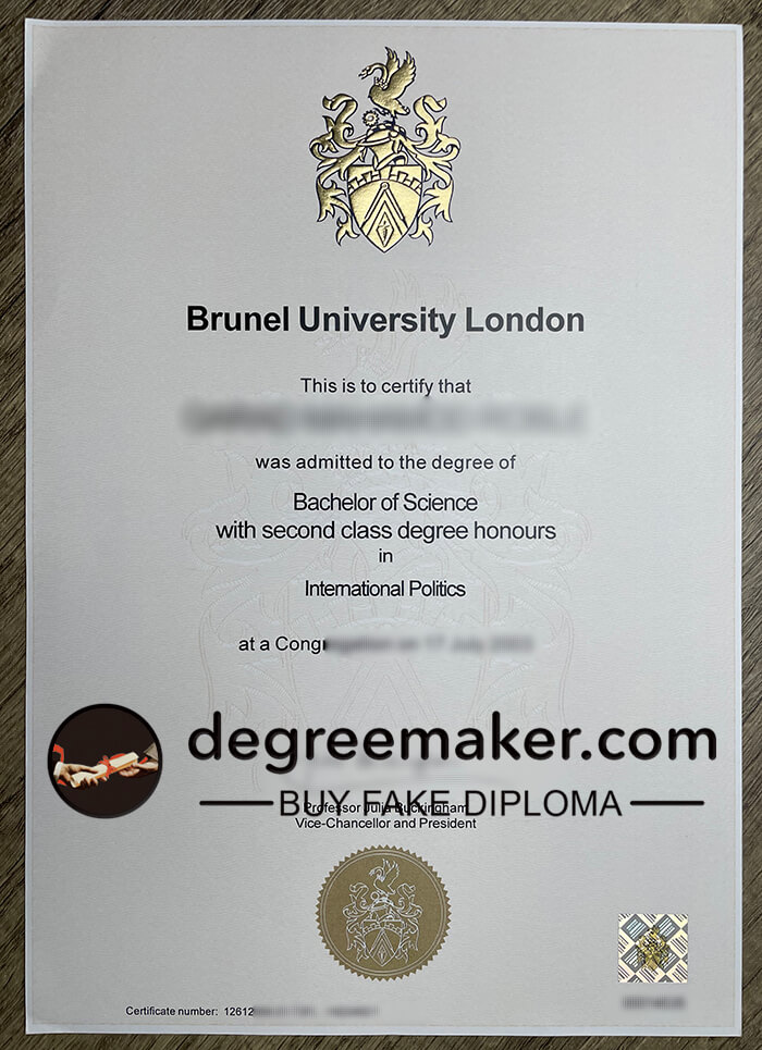 Buy fake diploma, buy Brunel University London fake degree.