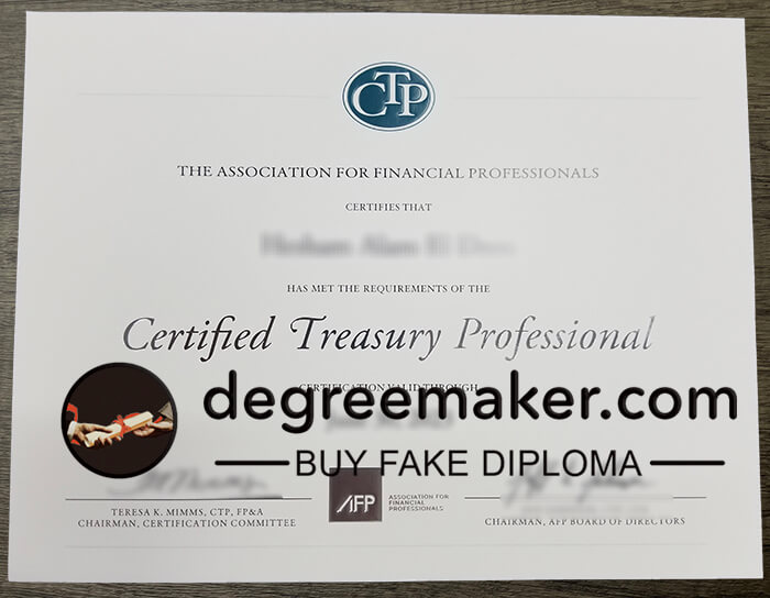 Certified Treasury Professional Certificate, buy CTP certificate