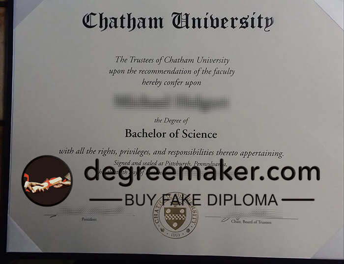 Chatham University diploma, buy Chatham University fake degree.
