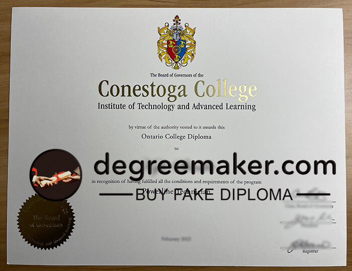 Conestoga College diploma, buy Conestoga College fake degree
