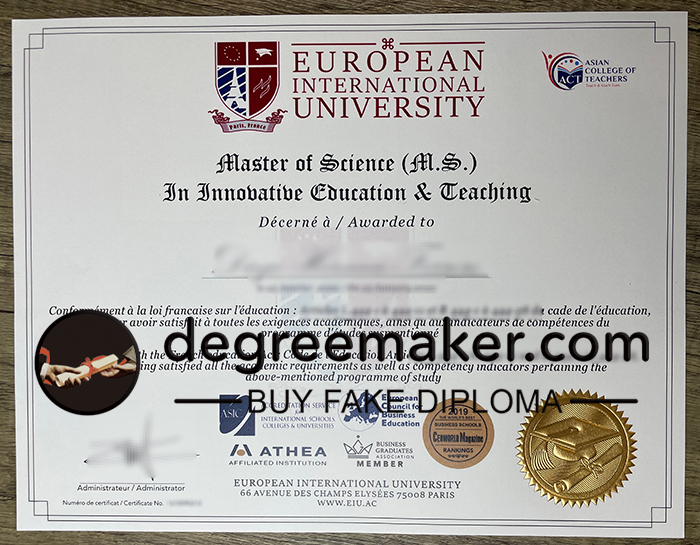 Buy EIU fake diploma, buy master degree from EIU, Buy European International University certificate