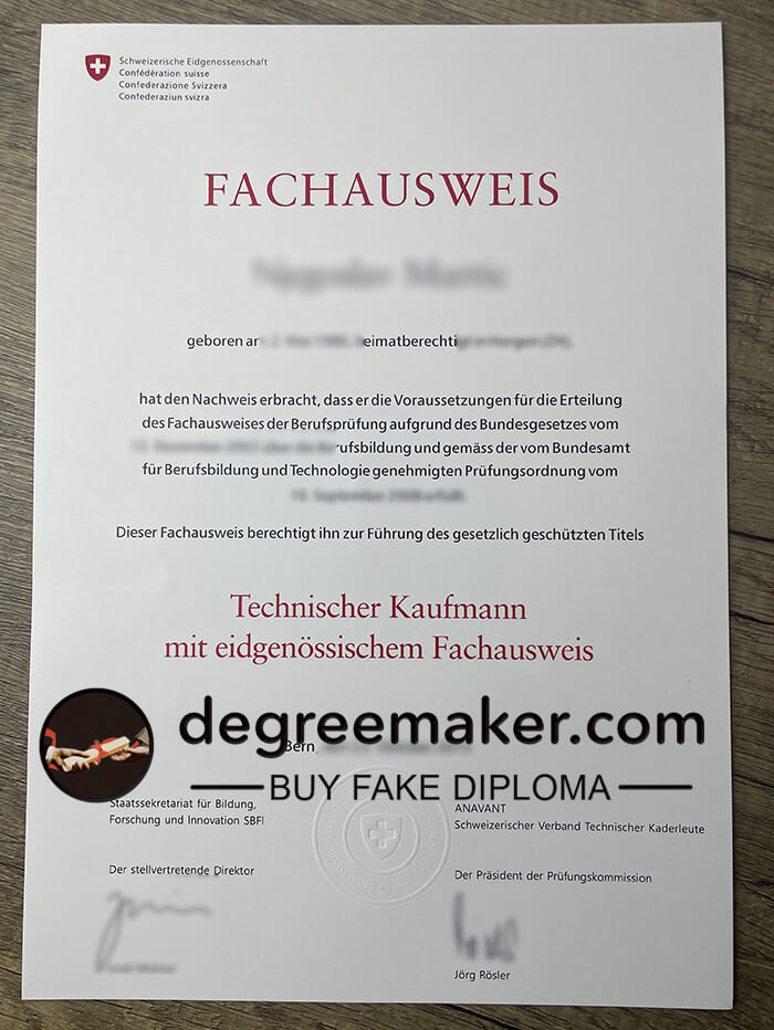 Fachausweis certificate, buy Fachausweis fake certificate online,