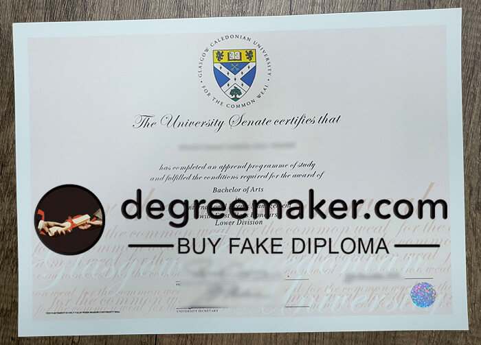Buy Glasgow Caledonian University diploma, GCU degree