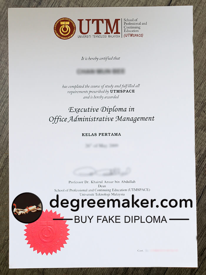 UTM space diploma, buy UTM space fake certificate, how to buy fake degree?