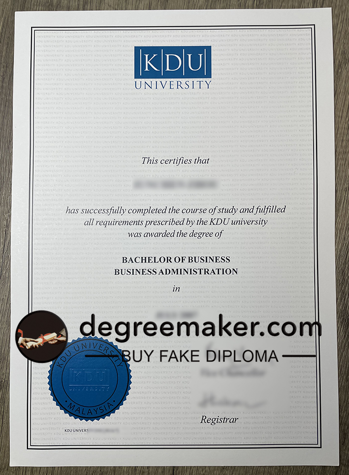 KDU University diploma, buy KDU University fake degree, buy KDU University fake certificate.