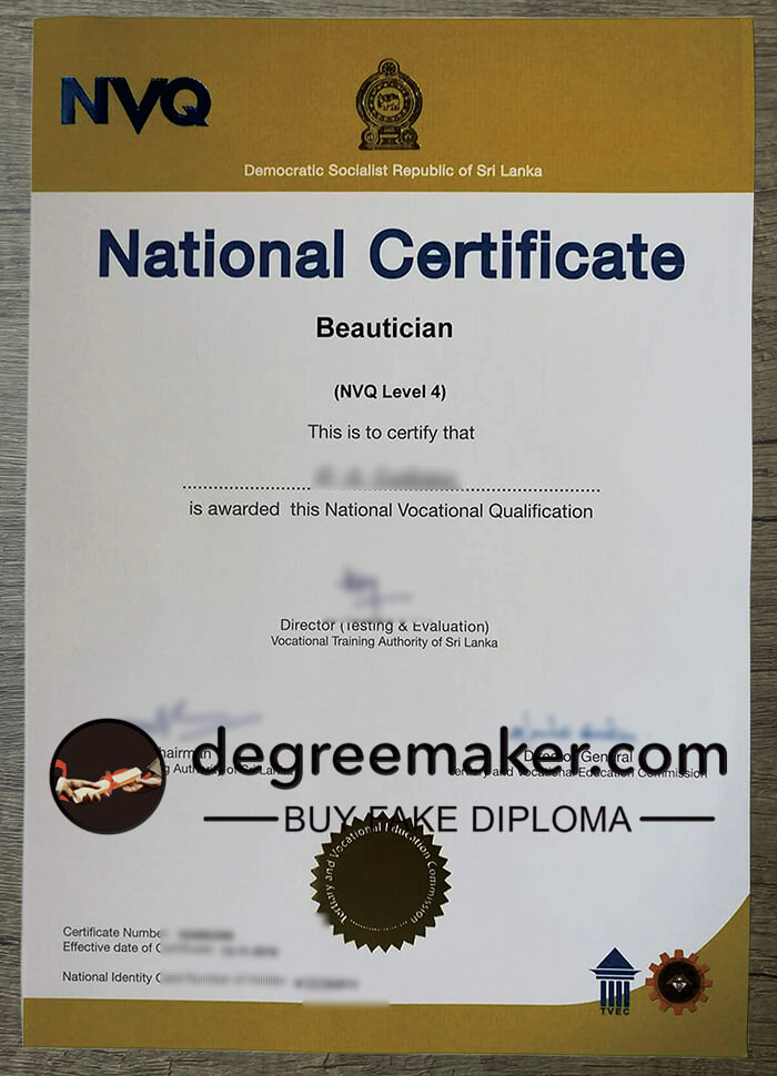 NVQ Level 4 National Certificate, order NVQ Level 4 certificate.