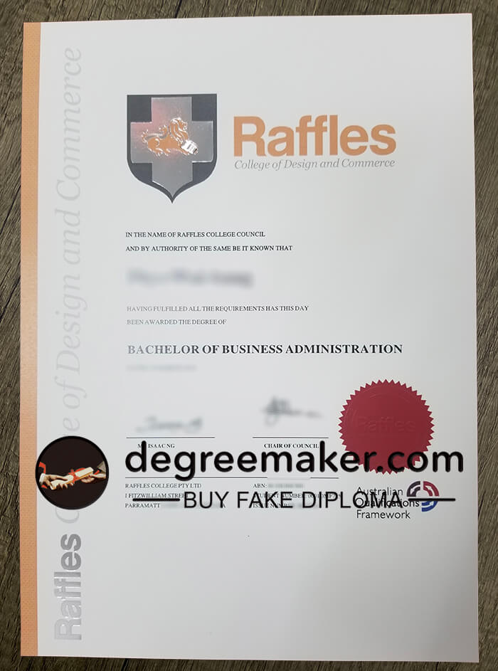 Order Raffles diploma, buy Raffles College of Design and Commerce degree