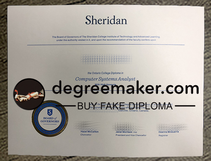 Buy Sheridan College fake diploma.