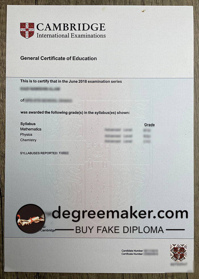 Buy Cambridge GCE fake certificate, buy Cambridge GCE transcript.