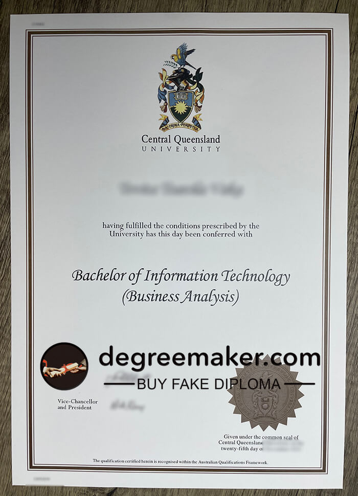 Buy Central Queensland University fake diploma.