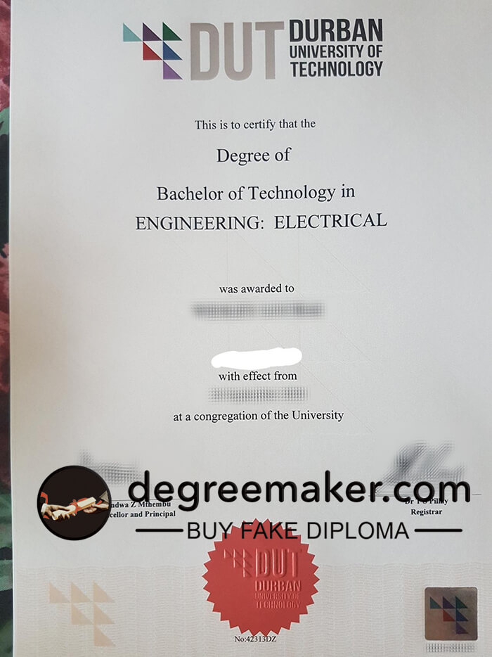 Buy Durban University of Technology fake diploma. Make DUT degree.