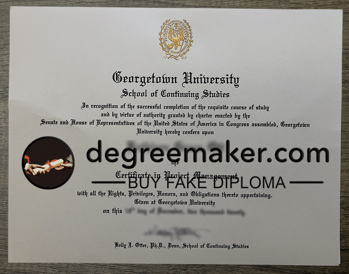 Buy Georgetown University fake diploma. Make Georgetown University degree.