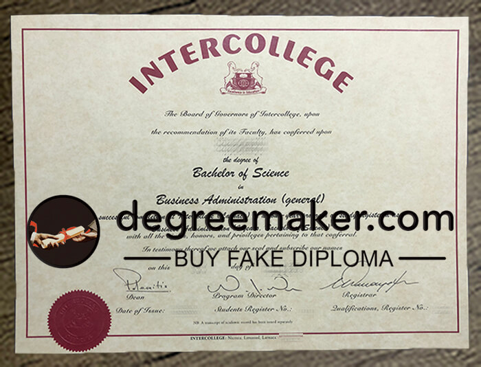 Buy Cyprus Intercollege fake diploma.