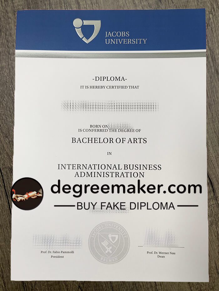 Buy Jacobs University Bremen fake diploma. Make JUB diploma.