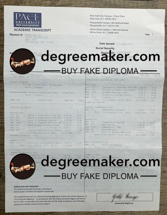 Buy Pace University transcript, where to buy Pace University fake transcript? buy fake diploma, buy fake degree.