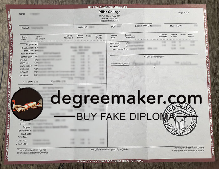 Buy Pillar College diploma, buy Pillar College fake transcript, where to buy fake diploma online?