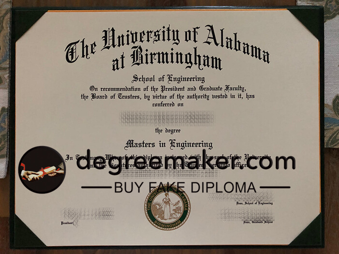 Buy University of Alabama at Birmingham fake diploma. Make UAB diploma.