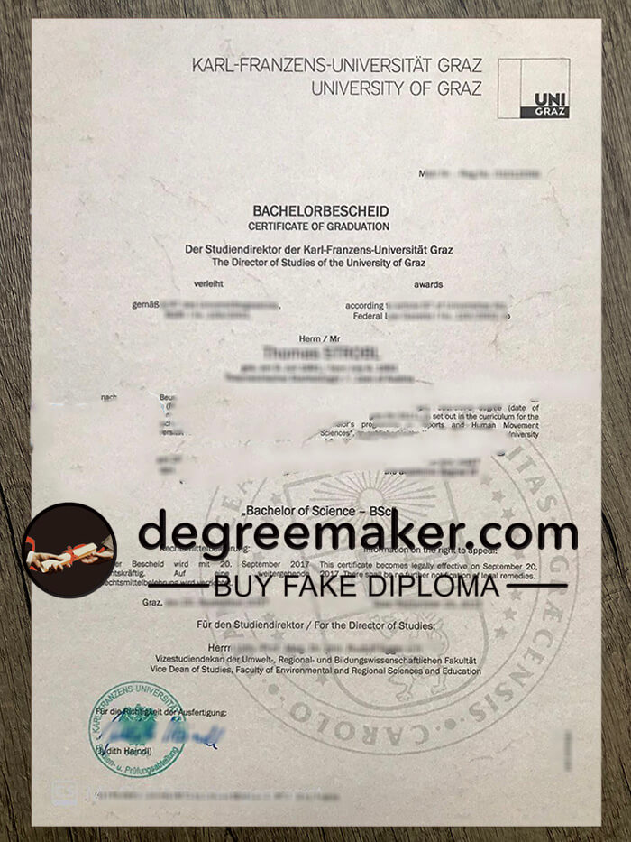 Buy University of Graz fake diploma. Make University of Graz diploma.