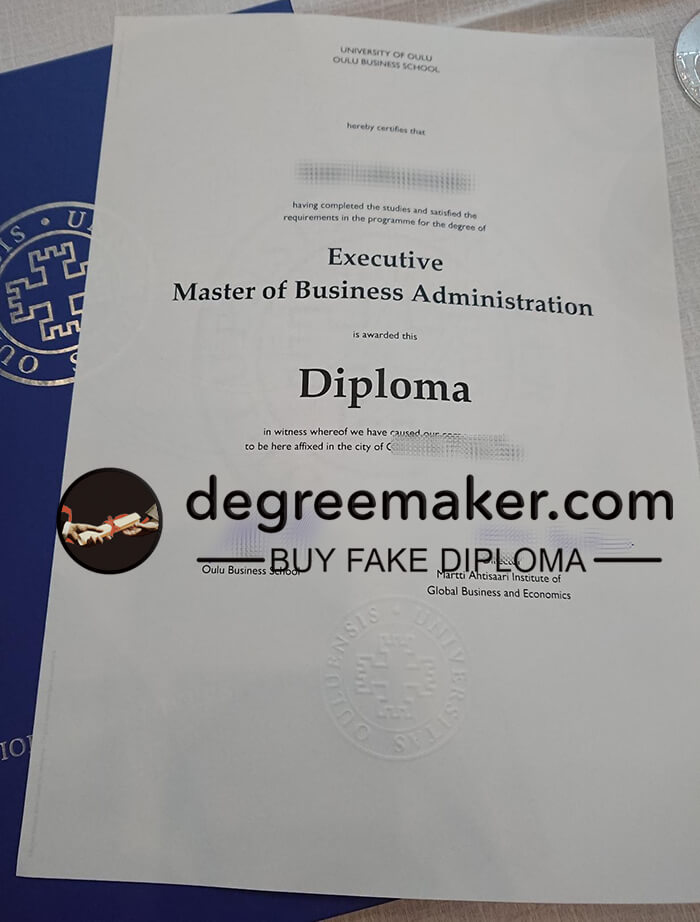 Buy University of Oulu fake diploma.