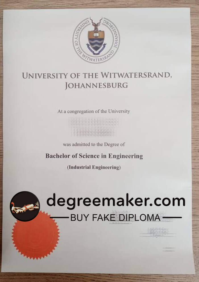 Buy University of the Witwatersrand Johannesburg fake diploma.