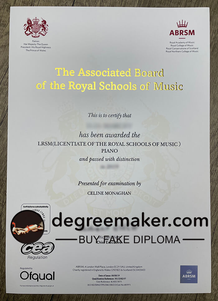 Buy ABRSM certificate, buy ABRSM fake diploma, order certificate online.