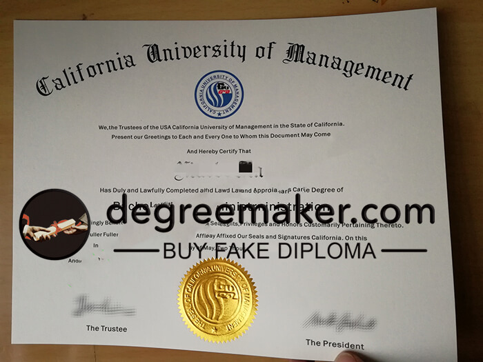 CALUMS diploma, CALUMS degree, buy CALUMS fake diploma, where to buy California University of Management fake diploma.