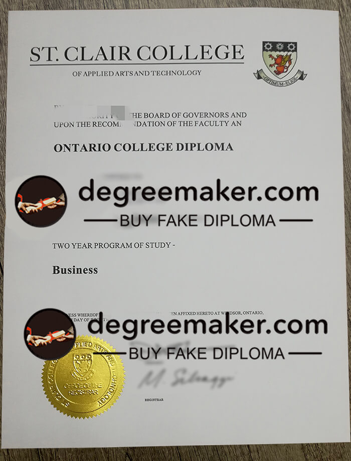 St Clair College diploma, buy St Clair College fake degree, buy fake degree online, where to buy St Clair College certificate?
