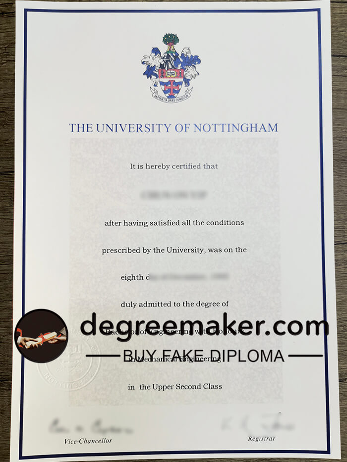 Buy University of Nottingham diploma