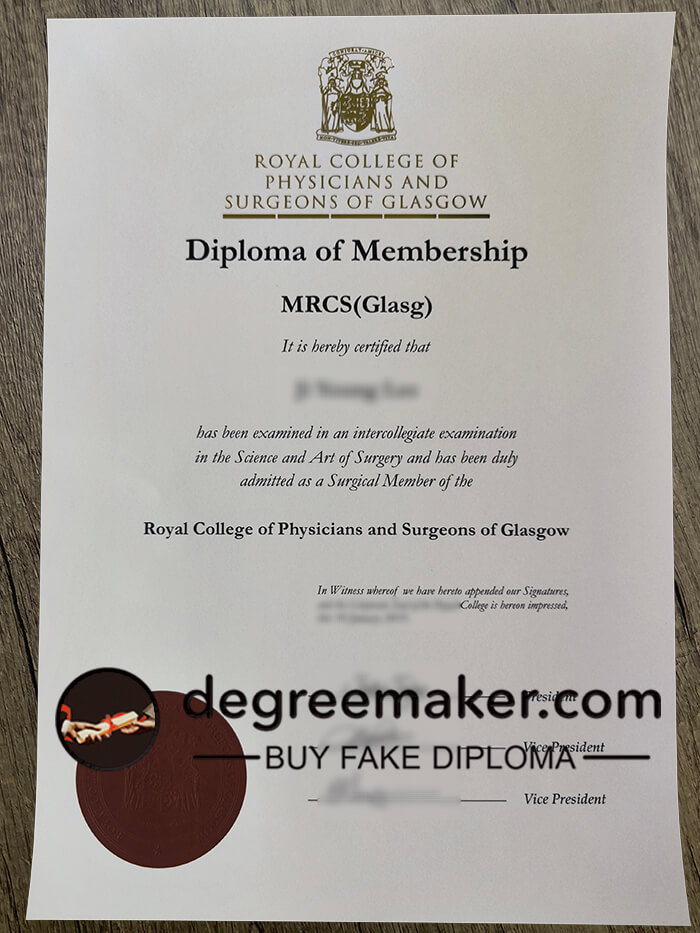 Royal College of Physicians and Surgeons of Glasgow diploma, buy RCPSG fake diploma, buy RCPSG certificate.