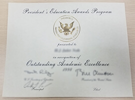 Buy President’s Education Awards Program Fake Certificate.