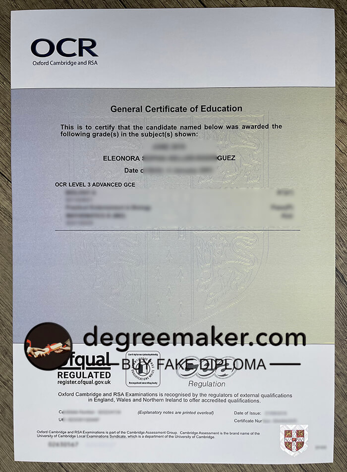 Buy OCR certificate, buy OCR GCE fake certificate, where to buy OCR fake certificate?