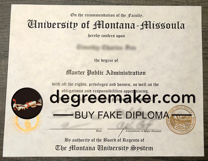 buy University of Montana Missoula fake degree, buy UM certificate, buy UM diploma.
