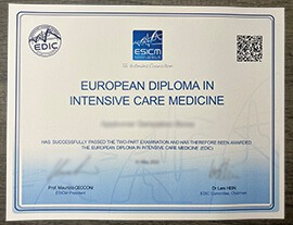 European Society of Intensive Care Medicine Certificate.