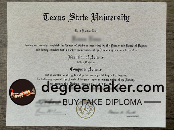 Order Texas State University diploma, buy TSU diploma, buy TSU fake degree. buy Texas State University degree.